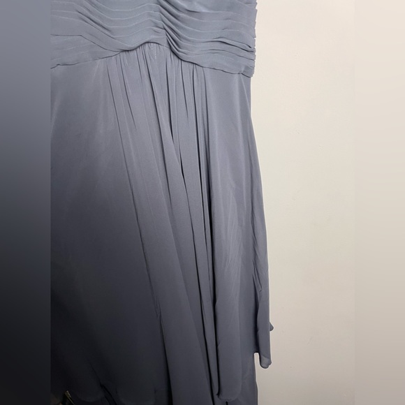 Eliza J Beaded Halter Tiered Chiffon Gray Gown Size 6 - Picture 9 of 15